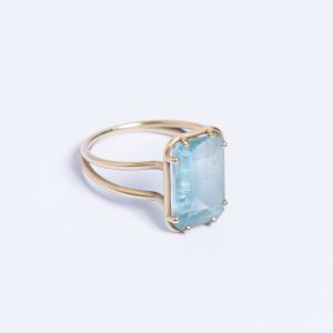 Aquamarine Double Ring