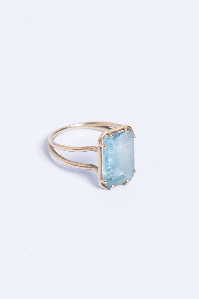 Aquamarine Double Ring