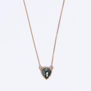 Green Diamond Teardrop Necklace